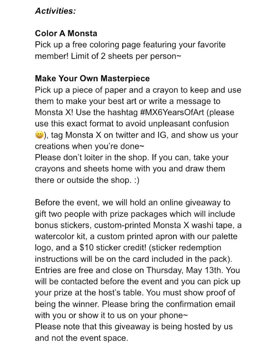 More detailed information below:
