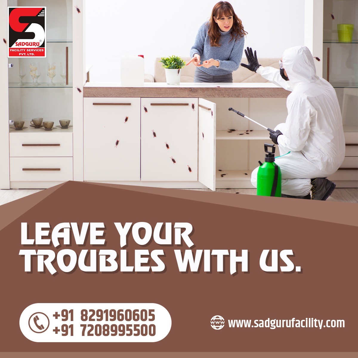 SadguruFacility's tweet photo. LEAVE YOUR TROUBLES WITH US.
#Sadguru_Facility
https://t.co/MLIWdAKc7S
To know more Call us on: 8291960605 / 7208995500
.
.
#pestcontrolservice #cleaningservices #sadgurupestcontrol  #carsanitization #sadgurufacility #commercialpestcontrol #residentialpestcontrol  #ratguard. https://t.co/1YEn1jDXVS
