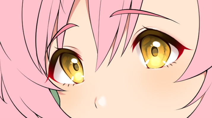 jougasaki mika 1girl solo pink hair close-up yellow eyes looking at viewer eye focus  illustration images