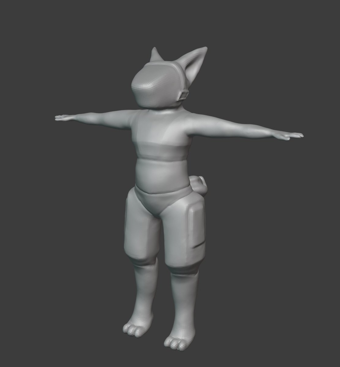 I've been tweaking around his proportions and HOLY SHIT WE'RE GETTING CLOSE NOW. Hands are still weird, ears need a little help, and the tail is still atrocious, but HOT DAMN we're doing pretty good tonight! MCUH better than last night