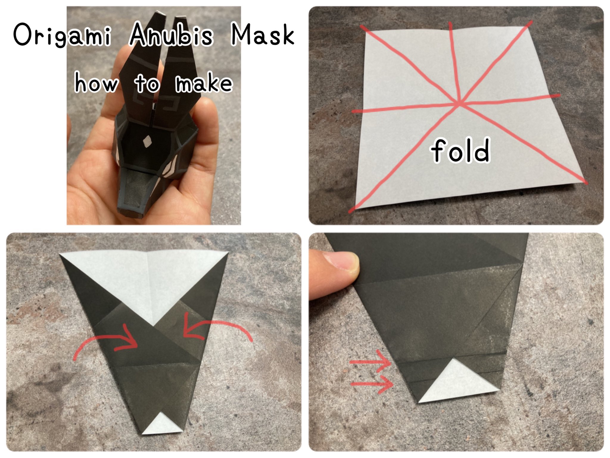 Twitter 上的 Vega 𓆩 𓆪 アヌビス面の折り方 1 3 折り紙1枚で切らずに Amp 貼らずに折れる預言の究極マスク アヌビス面の 作り方です 輪っか無し How To Make Origami Anubis Mask 考案 Vega 続きはリプへ Thatskygame Sky星を紡ぐ子どもたち