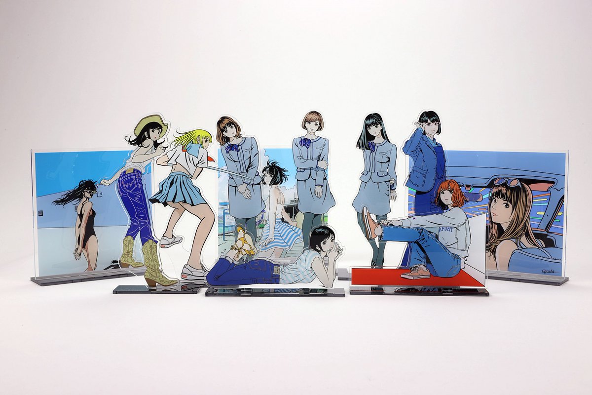 江口寿史イラストレーション展 彼女で人気のオリジナルグッズの一部を