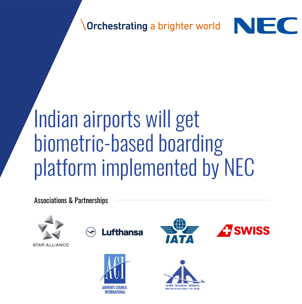 nec_india's tweet photo. Flying towards new heights of efficiency! The airports will soon face the challenge of increasing traffic. NEC’s solutions are designed to enhance operational efficiencies in face of increasing air passenger volumes. Read here: https://t.co/KMF7Fr3bA8 @NEC_corp 
#NECmakesithappen https://t.co/XYySHG20Dy
