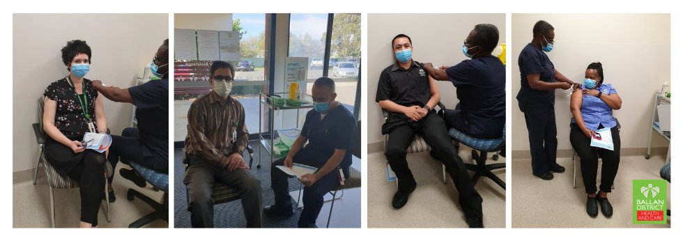 Today staff rolled up sleeves to receive their first dose of COVID-19 vaccine. Thank you to our @BallaratHealth colleagues for their friendly assistance, to our Director of Clinical for coordinating the day, and to our NUMs for monitoring staff post-injection. #COVID19vaccinedone