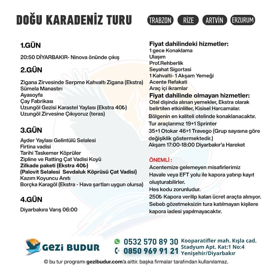 Büyük Bayram Turlarımız Başladı
Doğu Karadeniz
#Diyarbakır #Amed #karadeniz #rojbaş