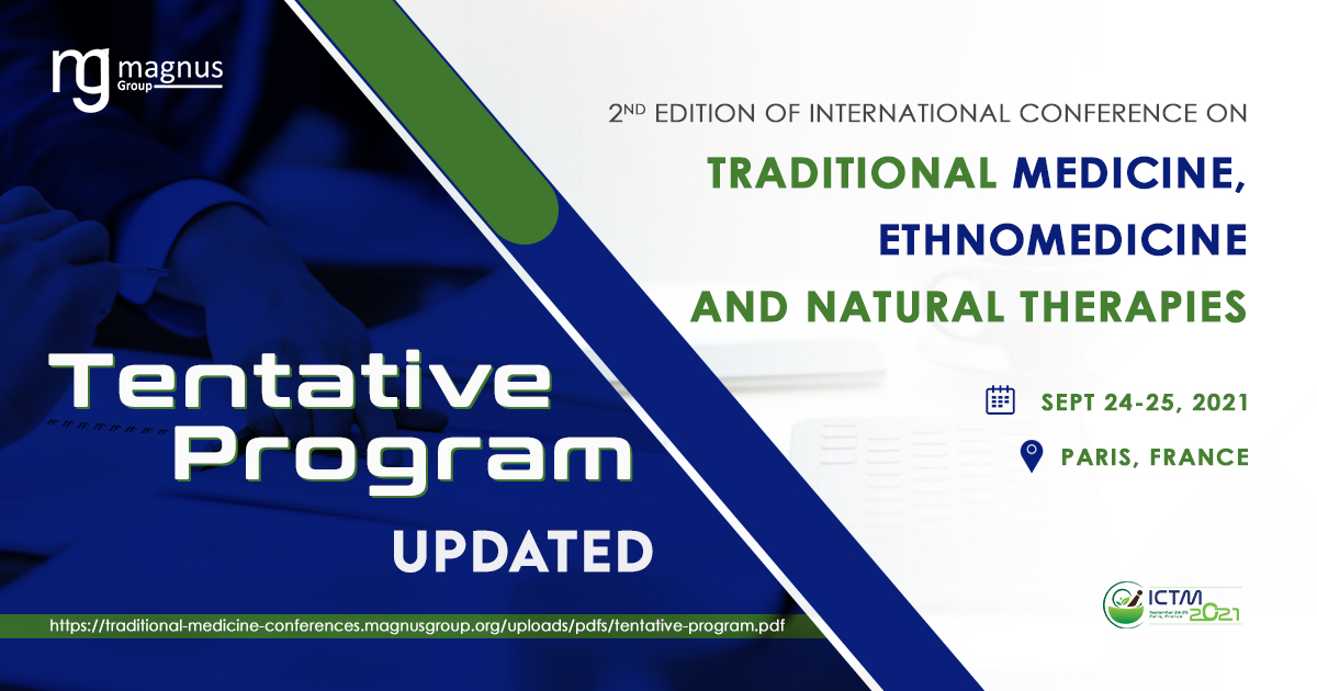 ICTMconf's tweet photo. Tentative program for #ICTM2021 | https://t.co/iae5gUY5hg

E: traditionalmedicine@magnusmeetings.com

#TraditionalMedicine #Conference #hybridevents #VirtualMeeting #holistichealth #Naturopathy https://t.co/ii05P9Uzyb