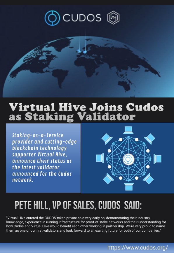 SiddiqiTahira's tweet photo. #VirtualHive joins #CUDOS as a network validator 🥳
@CUDOS_ #Validators #Decentralization #blockchain https://t.co/IXxOuDTqos