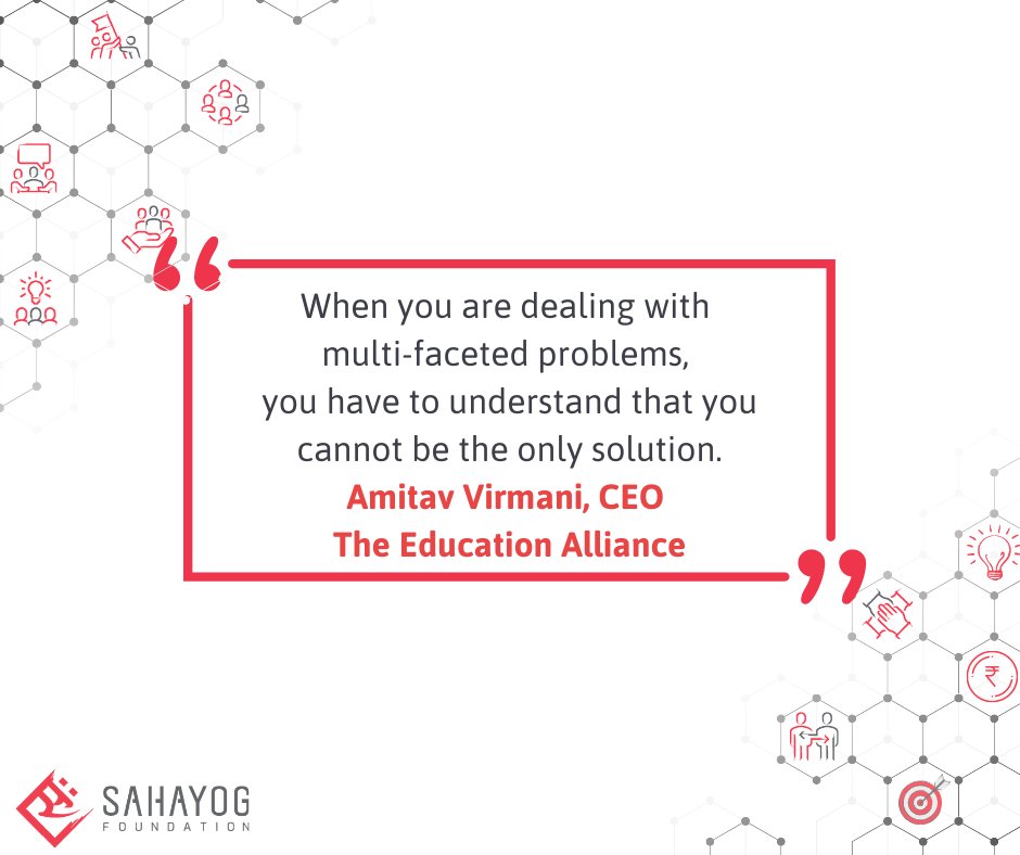 SahayogIndia's tweet image. #partnerships enable non-profits to address multi-faceted problems. Identify your expertise gaps, leverage #strengths, and build #collectivesolutions to amplify #socialimpact @amitavvirmani @Ed_Alliance @AshokaCSIP @AsiaSociety