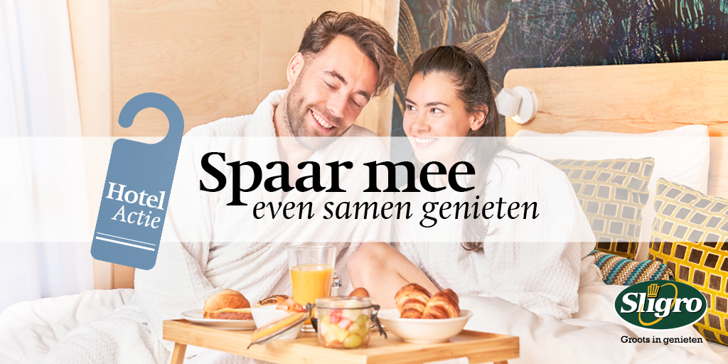 Samen even eruit? Dat kan! Want bij Sligro spaar je vanaf 8 t/m 24 april voor een hotelovernachting naar keuze. Meer weten over deze hotelactie? Lees dan snel verder via:  bit.ly/3d1mQ7k

#hotelactie #spaaractie #weekendjeweg