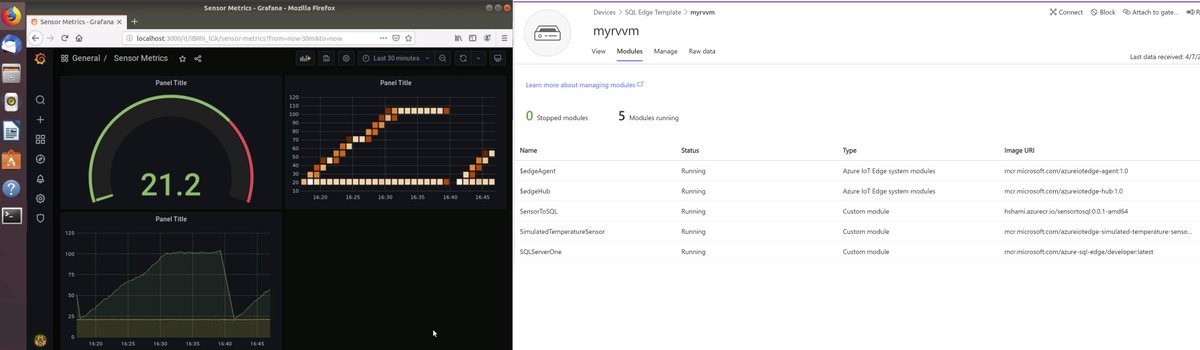 RangaVadlamudi's tweet image. Grafana + Azure SQL Edge + IoT Central learning path coming soon #iotcentral #iotedge