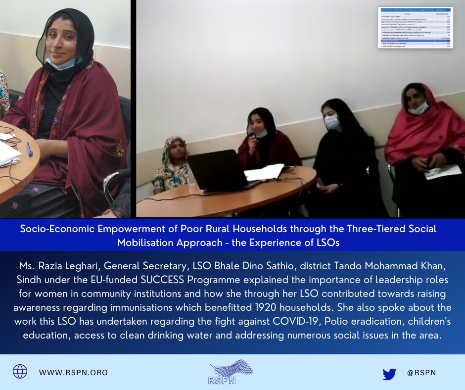 RSPN_PK's tweet image. Ms. Razia Leghari, General Secretary, LSO Bhale Dino Sathio, district Tando Mohammad Khan, Sindh under the EU-funded #SUCCESSProgramme presents at the LSO Convention 2021
#LSOConvention2021 #RSPN