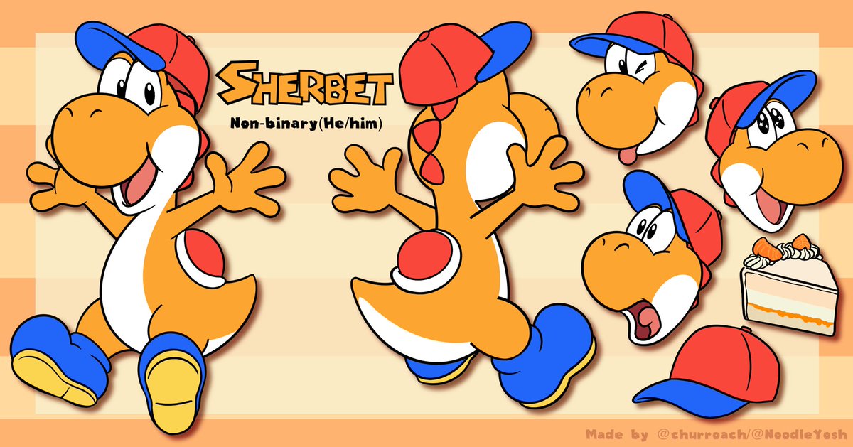 InmanAlex's tweet image. Life as an adorable orange Yoshi in a hat sure is nice.
Lovable, carefree, and always eager to help others with my cuteness.
If you’re ever feeling stressed, this adorable video game dinosaur is here for you.
(Collage credits in reply)
#Yoshi #Yoshisona