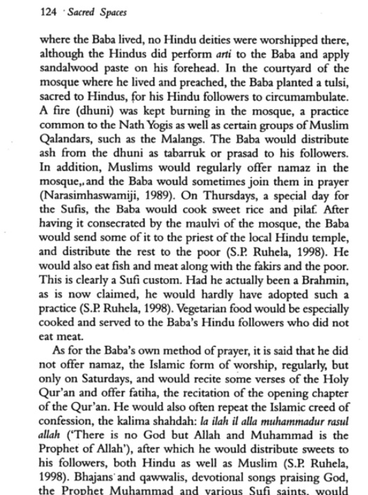 73/101Another interesting facet of Sai's ways comes from Chandorkar, the same gentleman who had introduced Dixit to the holy man. Per him, Sai's preaching had a distinct Islamic character and his utterances were all in Persian or Arabic. No Sanskrit mantras or Vedic verses.