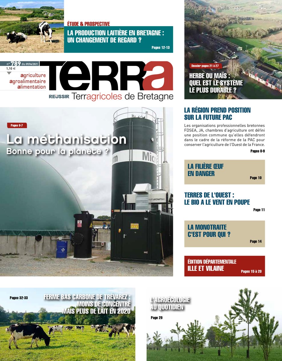 A retrouvez demain dans <a href="/TerraHebdo/">Terra Hebdo</a> : la production laitière en BZH, un changement de regard ? La #Méthanisation bonne pour la planète ? Les positions de <a href="/FRSEA_Bretagne/">FRSEA Bretagne</a> <a href="/JABretagne/">JA Bretagne</a> <a href="/ChambagriBzh/">ChambreAgriBretagne</a> sur la future PAC, la mobilisation des producteurs d'oeufs...
