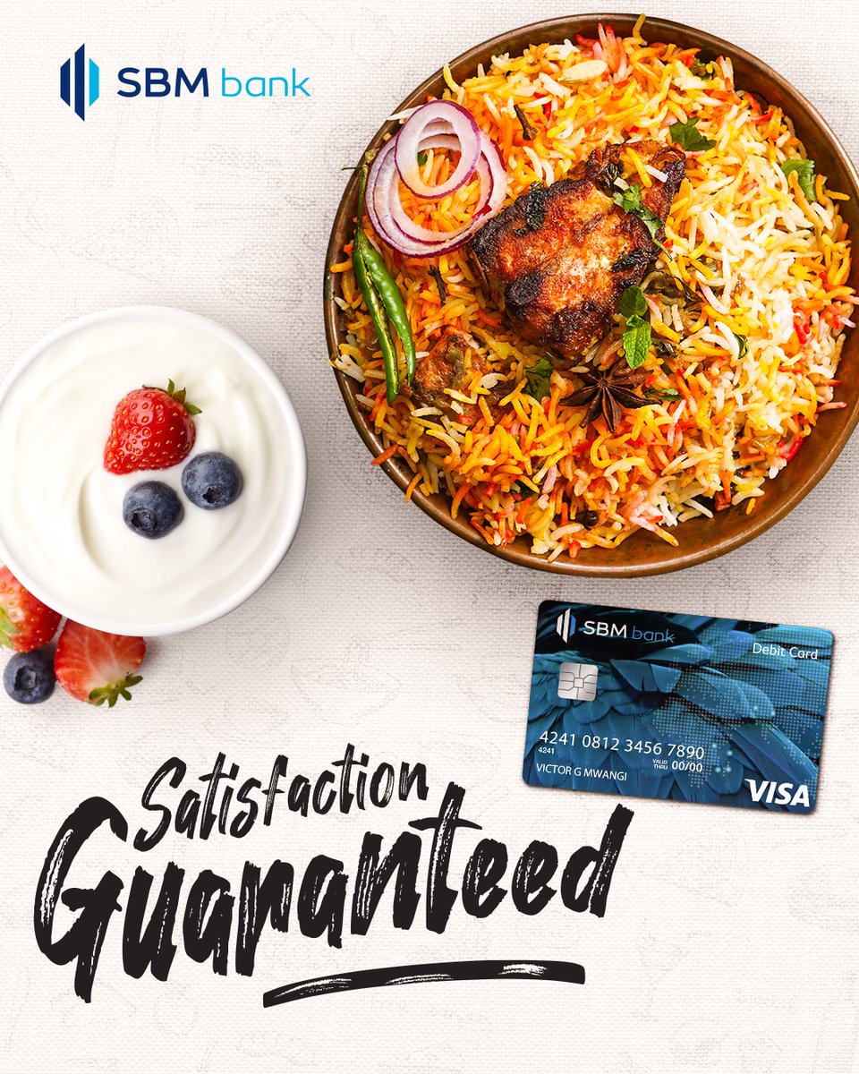 sbmbankkenya's tweet photo. Satisfy your cravings with your cuisine of choice this weekend. Order in, pay with your SBM Card and enjoy. #CardIt
Learn more about our cards here :https://t.co/JzP1luwAN6 https://t.co/HPP7wvwG2N