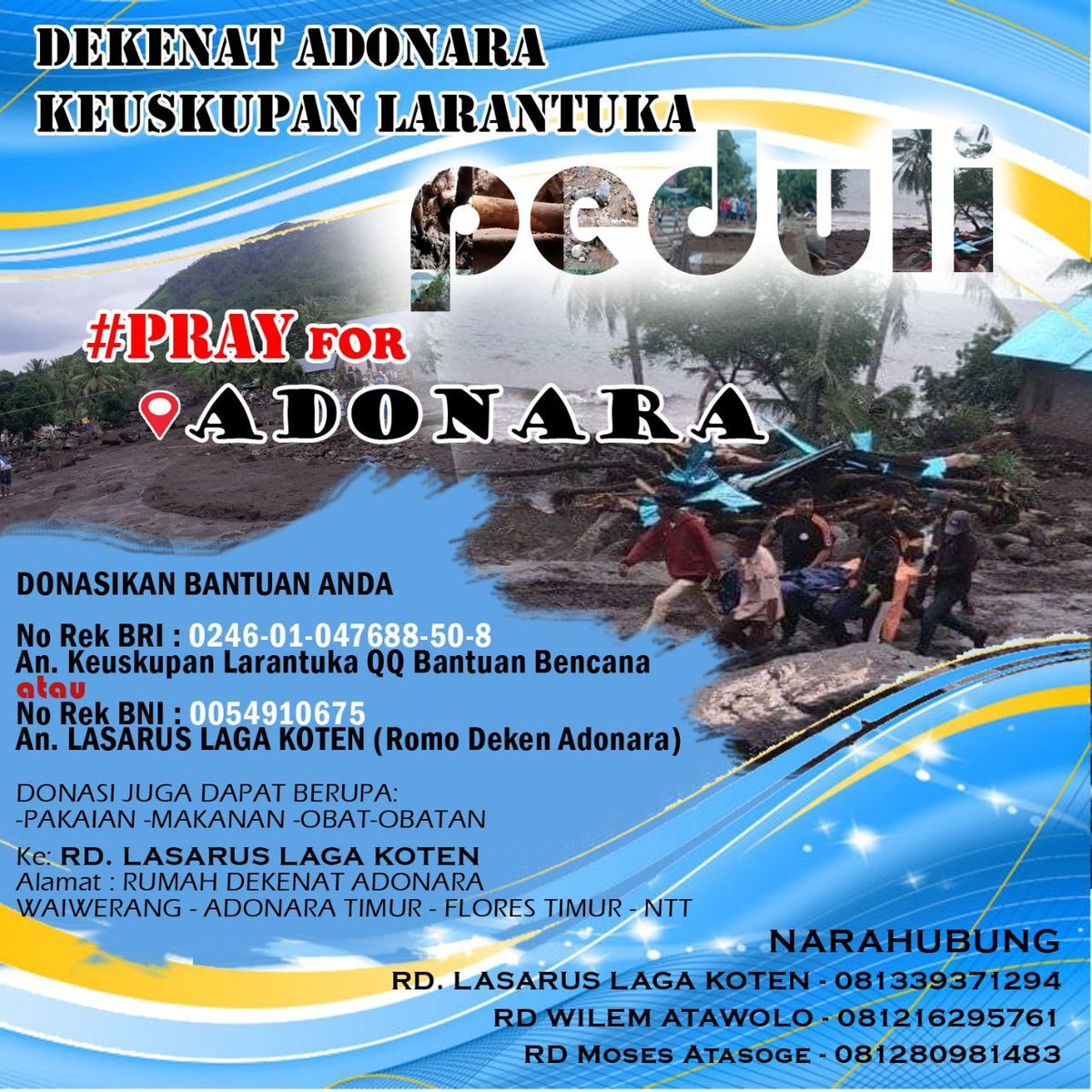 Pand4va's tweet photo. @Kars104 Dapat disalurkan ke sini bantuan untuk adonara #PrayForFloresTimur #adonara https://t.co/EOphBDyds7