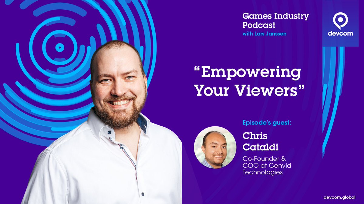gamescomdev's tweet photo. New devcom Games Industry Podcast - "Empowering Your Viewers" with Chris Cataldi of 
@GenvidTech
available on:
Spotify: https://t.co/4R8WStlgSb
Google: https://t.co/Fdy3zrNeSD
Apple: https://t.co/2JKppFHaVi

#newepisode #podcast #devcom #gamesbusiness https://t.co/ucnv37D64t