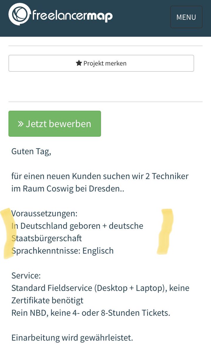 . <a href="/freelancermap/">Freelancermap GmbH</a> gib es einen Verhaltenskodex auf euer Platform?  #sucksen