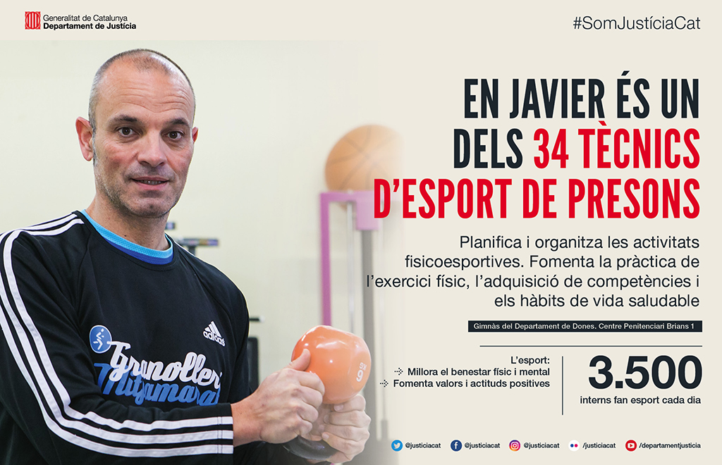 🏉🎾⛹‍♀ L'esport és una eina cabdal per a la reinserció de la població reclusa ja que fomenta hàbits saludables i valors. A Catalunya, 7 de cada 10 interns practiquen esport.

🔝 Professionalitat, rigor i treball en equip

#SomJustíciaCat