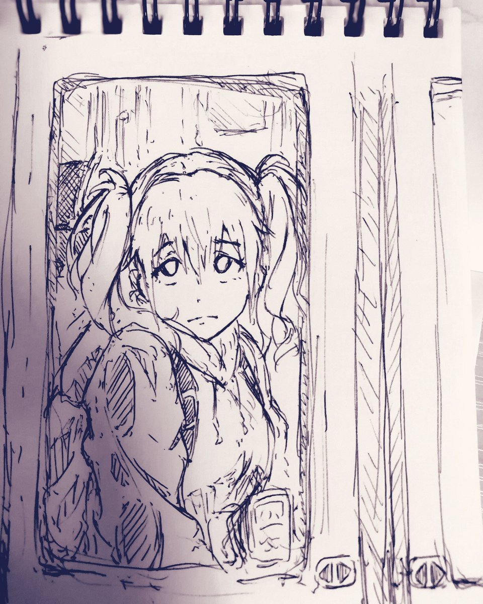 先日のボールペン一発描き
『帰路』

#ラクガキ #お絵描き好きさんと繋がりたい #イラスト好きと繋がりたい 