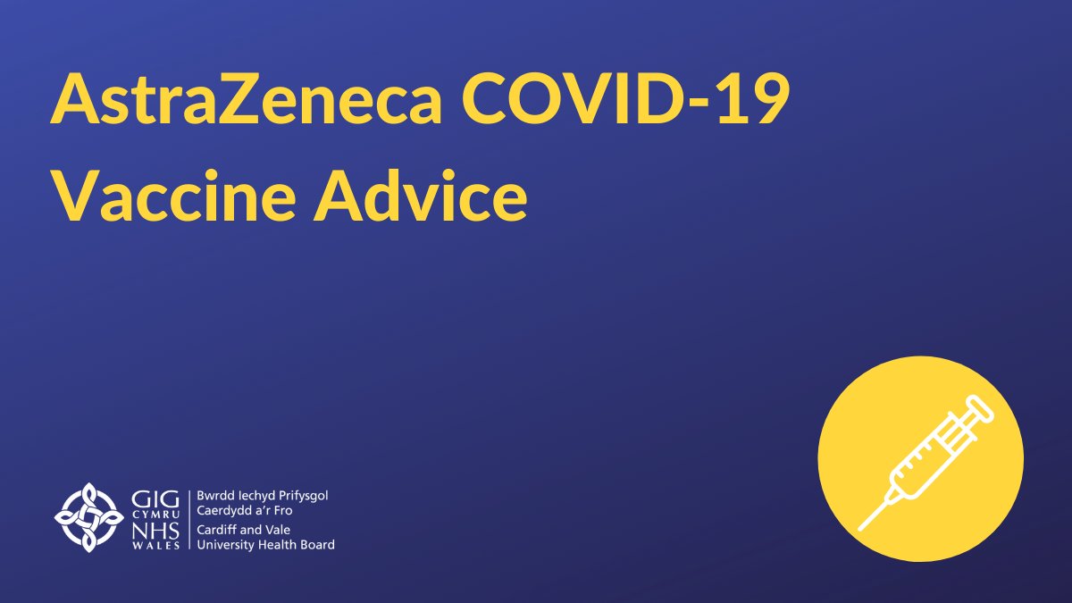 If you are concerned about the new advice on the AstraZeneca COVID-19 vaccine, you can find more information and guidance here: bit.ly/3cW3foR

Please do not call our booking lines with queries about this advice, our booking teams are unable to offer clinical expertise.