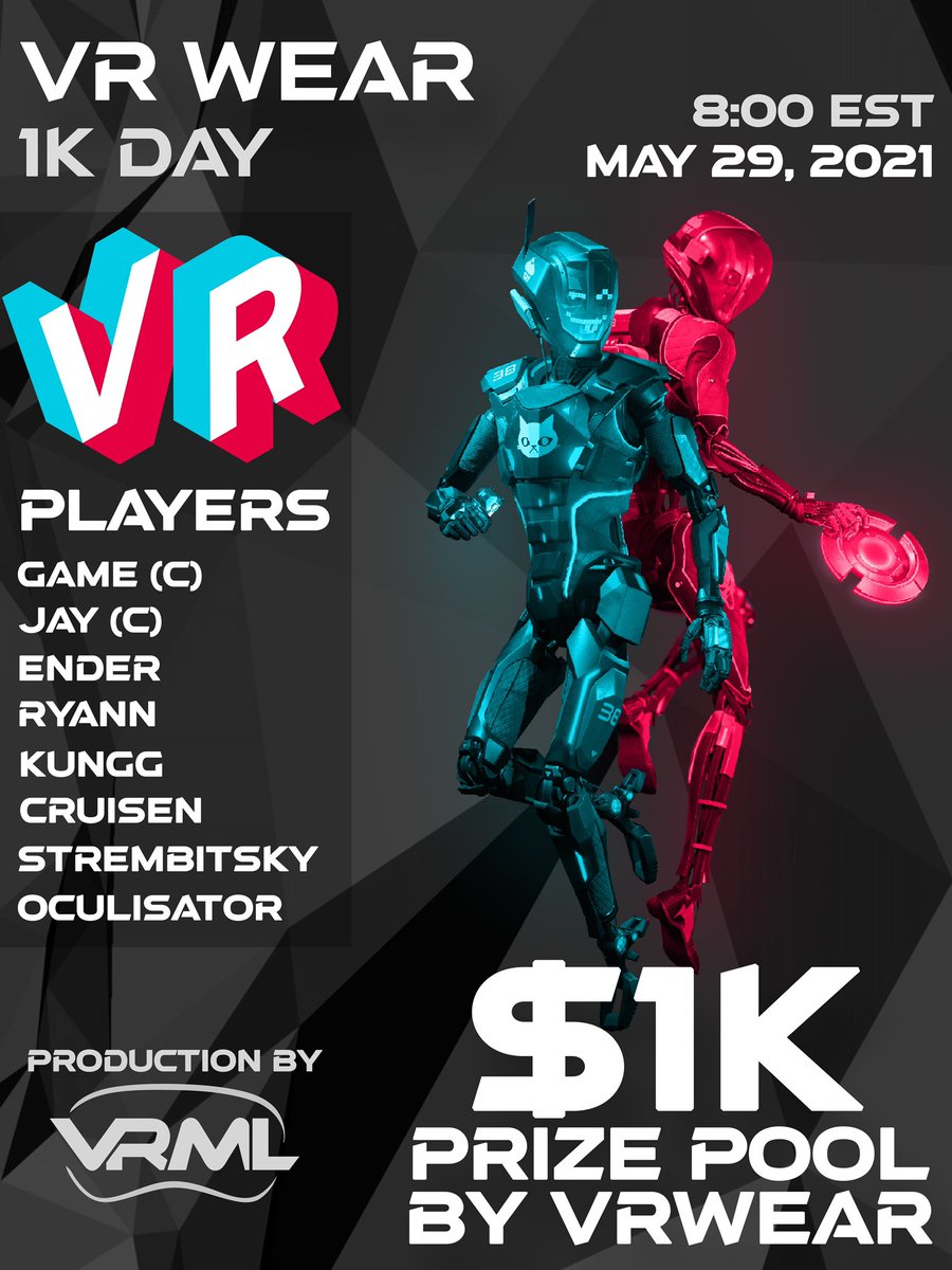 VR Wear 1K Day. In collaboration with <a href="/VRMasterLeague/">VR Master League ᯅ</a> . Can’t wait to see these guys ball out!