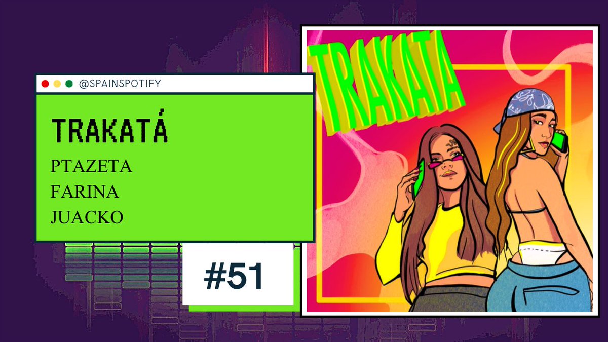 SpainMusicData's tweet photo. 🔴🔥 NUEVA POSICIÓN MÁXIMA (07/04)

A las puertas del Top50, #Trakata de @Ptazeta_, @FARINAMUSIC y @Juackomusic se queda en el #51 de la lista 👏🏻 https://t.co/5XredBgEKZ
