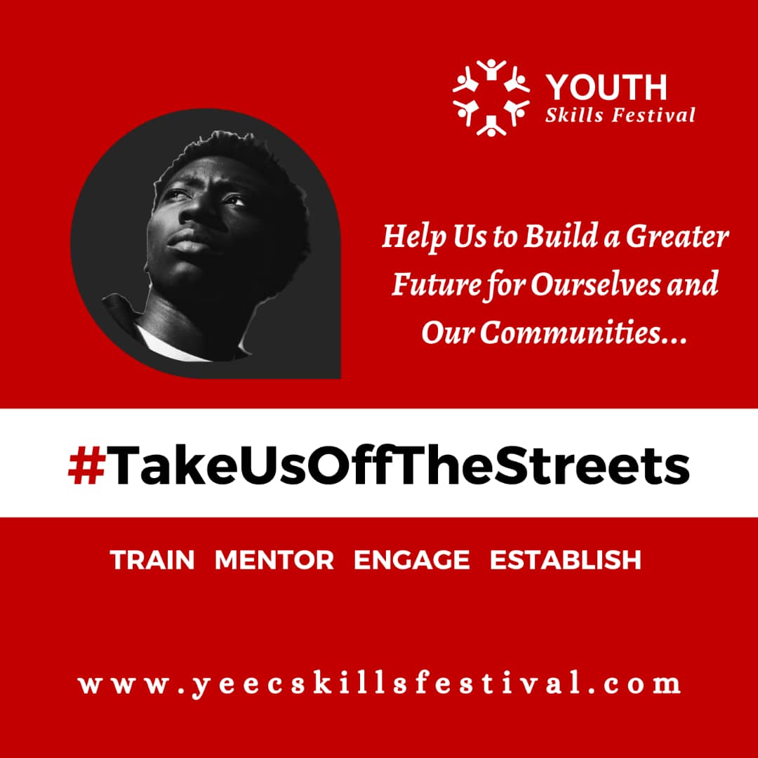 If the youths are gainfully employed, crime rates will reduce in our society. Help train and empower a youth today with skills they can monetize and become useful. #TakeUsOffTheStreets is the project and you Donate here: yeecskillsfestival.com/donation