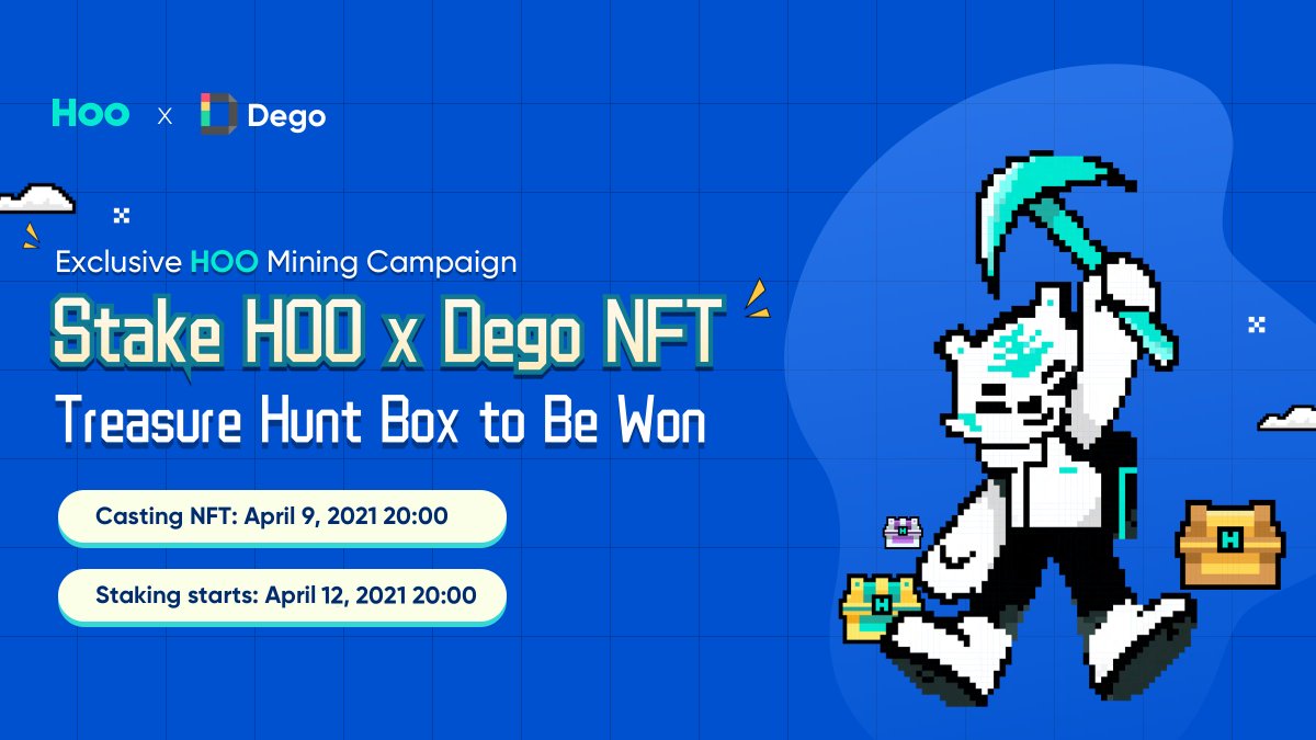 Hoo_exchange's tweet photo. 😍HOO &amp; DEGO Join Hands to Launch Treasure Hunt Campaign!🎁 $250 to 50ppl 👏

✅Follow @dego_finance @Hoo_exchange
✅RT&amp;Like&amp;Tag 3
✅Fill in Hoo ID: https://t.co/pq0zpAnDrV

🤑Check it out: https://t.co/pDLzpChVQa https://t.co/ZgoMUfwOoA