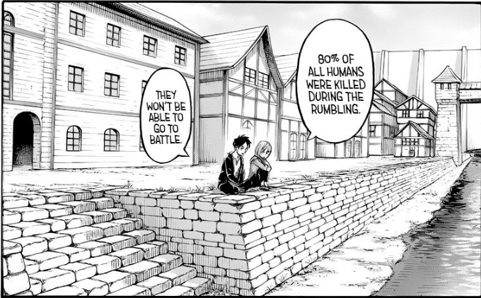 This is what Isayama had in mind as the conclusion? "The world won't be able to fight back and you'll be seen as heroes so everything will be ok". That is just so naively thought-out.  #aot139spoilers