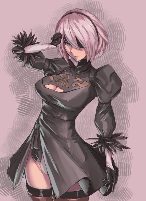 2Bちゃん描きもうした
厚塗りっぽい感じでぬるのも楽しいですね!
#2B 
