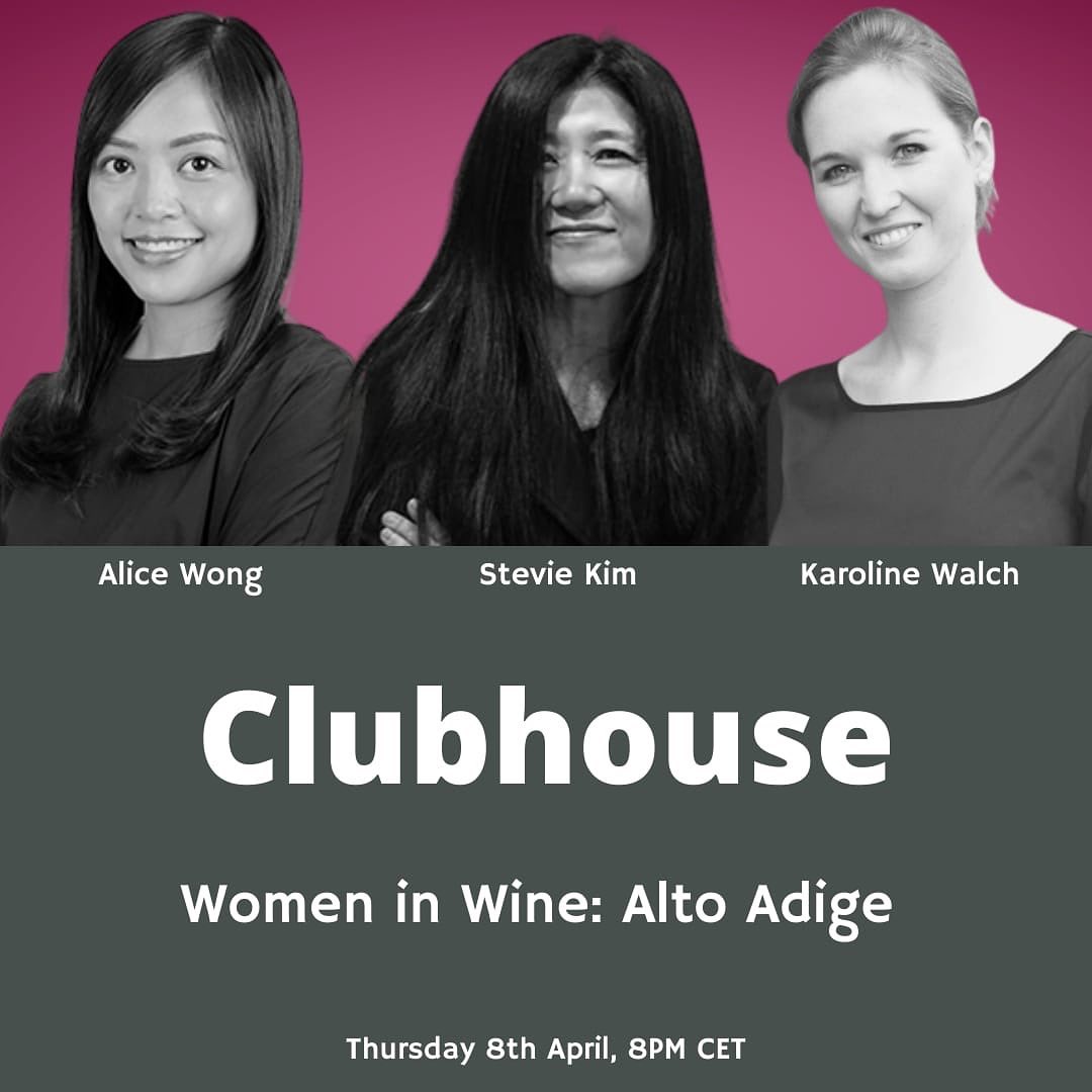 Follow Karoline Walch today on Clubhouse at 8PM CET in 'Women in Wine: Alto Adige' with @steviekim222