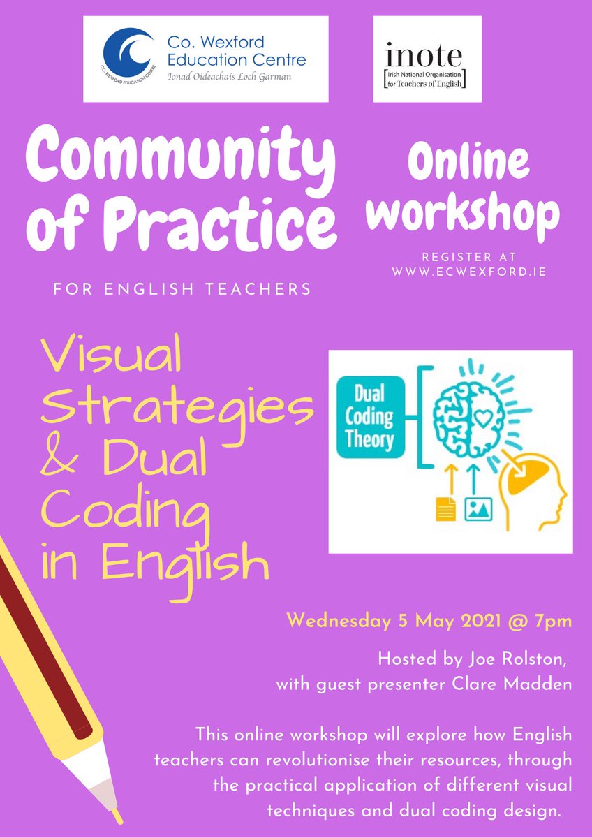 Joe_Rolston's tweet image. The final English #CommunityofPractice, for this school year, is happening on 5 May. Delighted that @MaddenClare will be the guest presenter for this session, focusing on how English teachers can maximise the potential of their resources: it’s not to be missed! #dualcoding