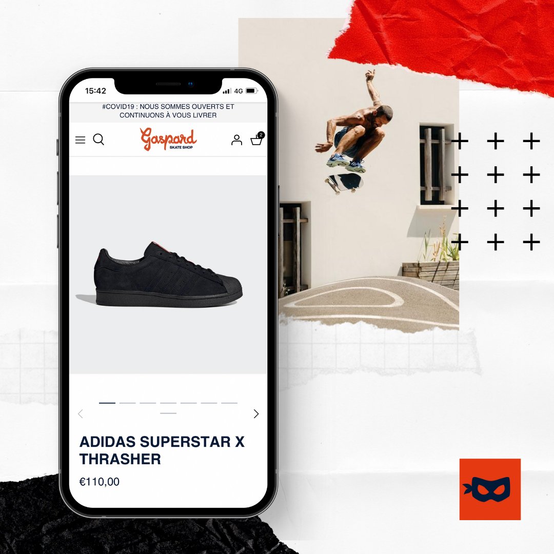 agence_teaps's tweet image. “Liberté, diversité, créativité”, telles sont les valeurs de Yan, fondateur du Gaspard Skateshop. 🛹
Rendez-vous sur son nouveau site e-commerce : gaspardskateshop.fr