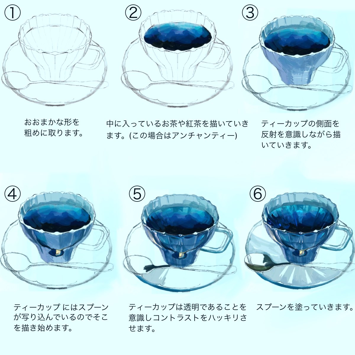 𝘠𝘢𝘴 透明なグラスの塗り方