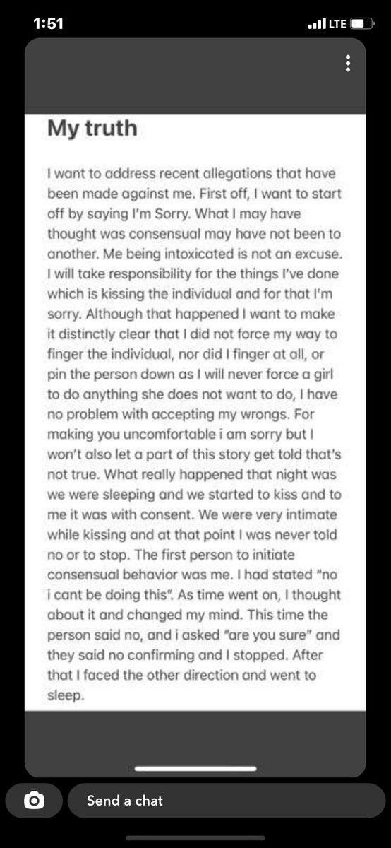 wallofsham3's tweet photo. nah i got u. “The first person to initiate consensual behavior was me” first of all he looks dumb af cause how tf u make a consensual move first??????? Tell me that ight. Aarons truth is very much a lie. https://t.co/9CSztF1Kfi