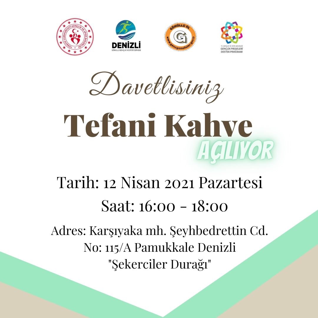 Tefani Kahve Açılışımıza davetlisiniz. ☺️Detaylar görselde 🥳🥳