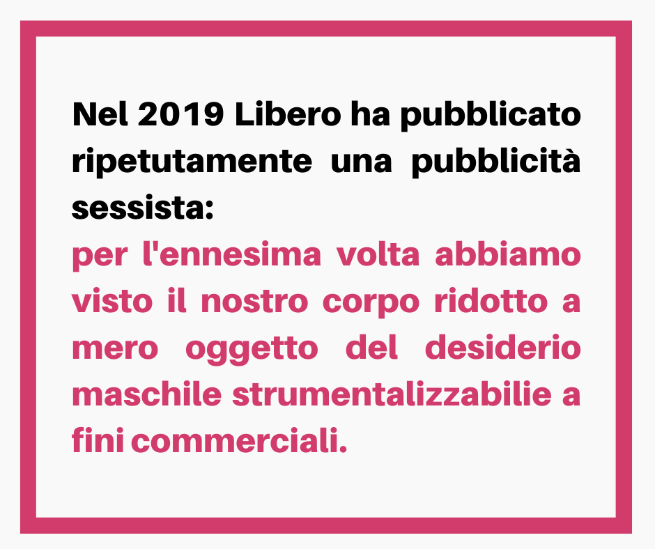 NudmTorino's tweet photo. @Libero_official lucra a spese nostre su una cultura dello stupro e del possesso! #definanziamoLibero

@nonunadimeno @NonUnaDiMenoMI @NonunadimenoF @nonunadimeno_bs @ZonaRosaPisa  @Infoaut @DinamoPress @global_project @glsiviero https://t.co/dCLpb10dXJ