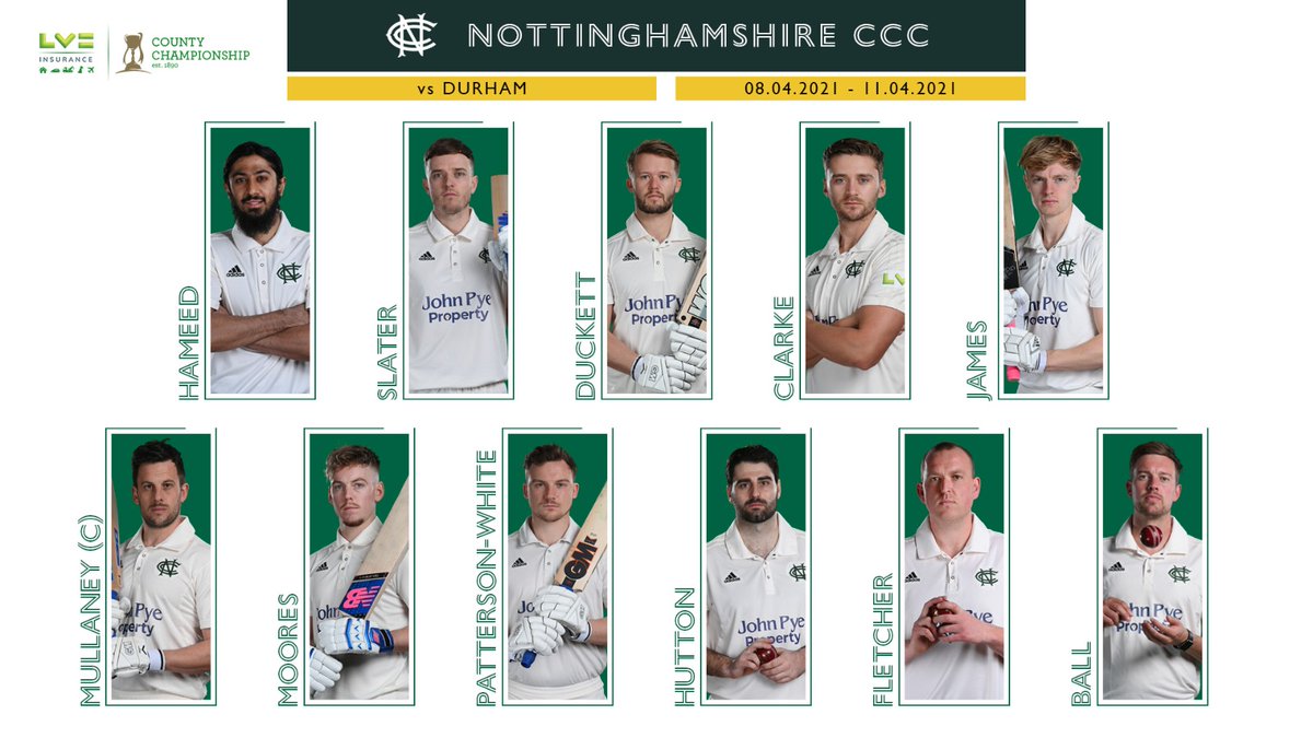 TrentBridge's tweet photo. TOSS &amp; TEAM | A bowling attack born, raised, bred and developed in Nottinghamshire.

#Notts win the toss and elect to field.

Live stream &amp; scorecard 👉 https://t.co/QNO1gXx8Ei

#NottsvDur https://t.co/milgvbny6O