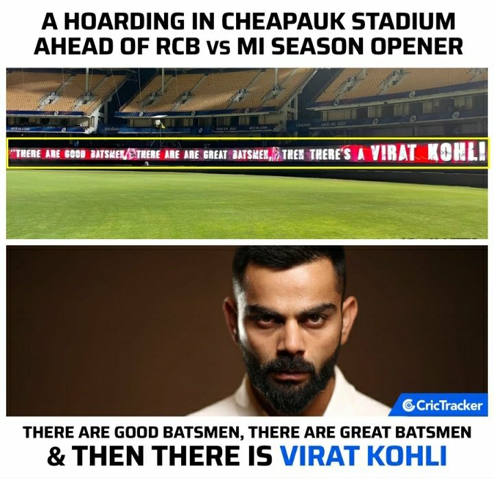 Sumeet_pathak12's tweet photo. G.O.A.T 
#ViratKohli #RCB  #RCBvsMI @Cricketracker https://t.co/RyvZu7eTbt