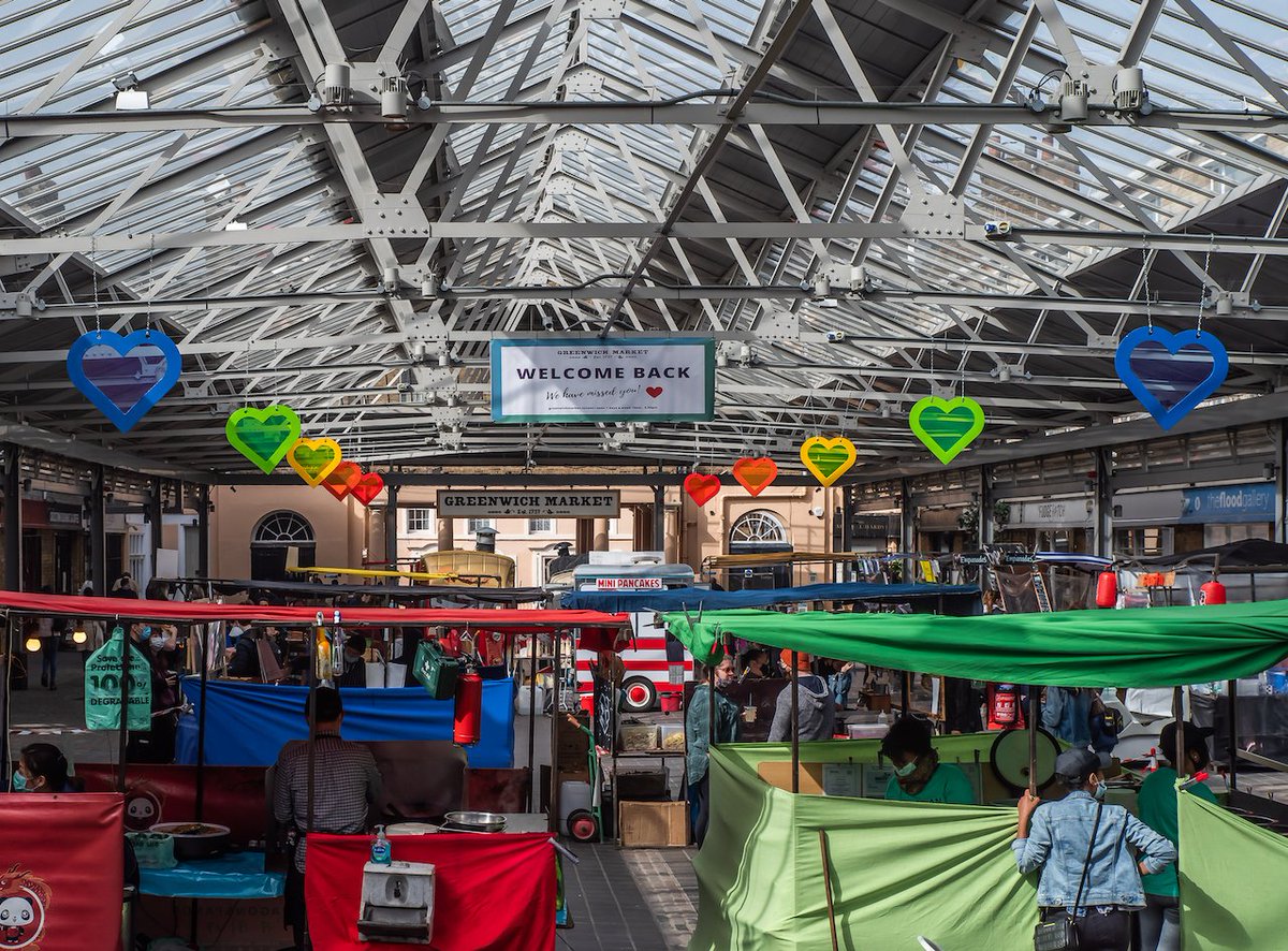 greenwichmkt's tweet photo. Greenwich Market is open. Have you visited us yet? Even more stalls and shops to re-open from Monday! @VisitGreenwich https://t.co/INV9HFnEyy