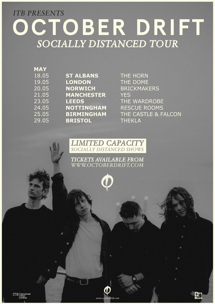 GIG NEWS:

UK gig news - @octoberdrift announce eight date socially distanced UK tour with limited capacity

#gignews #ukgigs #music #musicnews