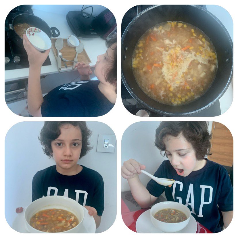 <a href="/WPS_SILVERJD/">WEK_JD</a> 9th challenge @JuniorDuke #cookerychallenge Hamdan Haamid 4B Cooking Chicken sweet corn soup.. Yummy 😋