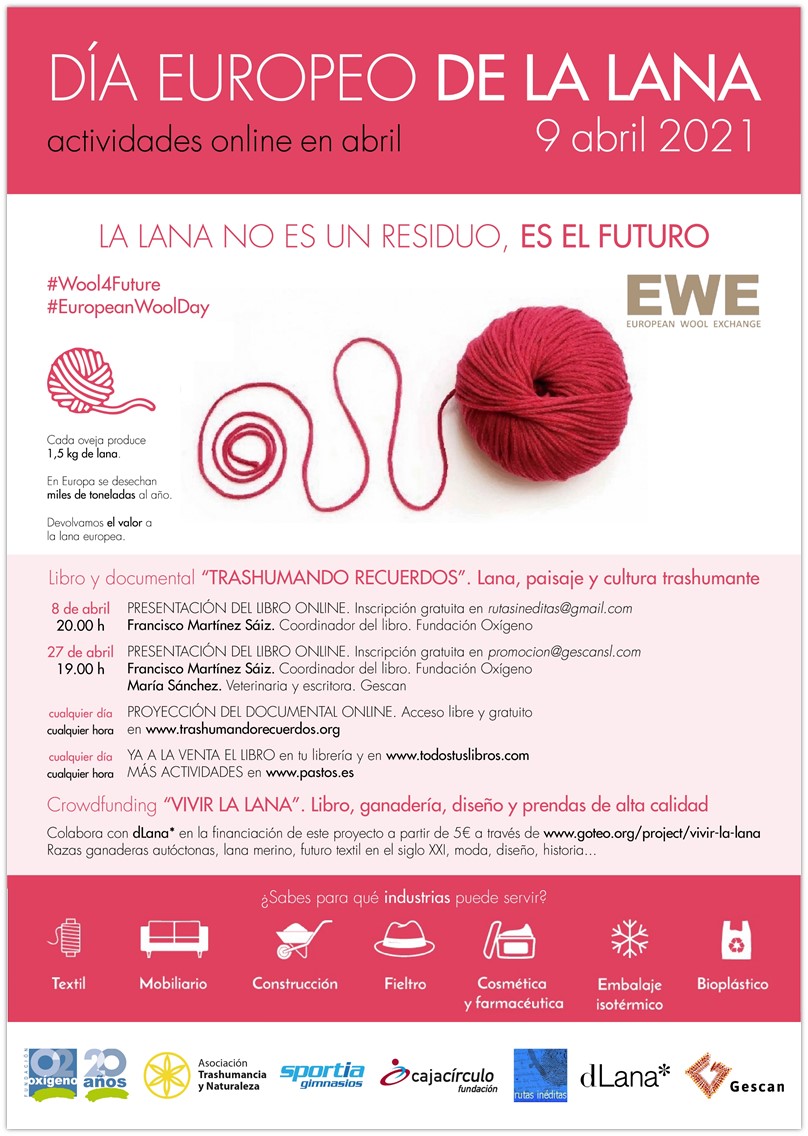 somos_dLana's tweet photo. El 9 de Abril se celebra el Día Europeo de la Lana
La @fundacionO2 propone varias actividades relacionadas con el mundo de la ganadería y la Trashumancia.
dLana aporta su granito de arena con la campaña #Vivirlalana👉 https://t.co/OcHkdKhEns
#wool4future #europeanwoolday https://t.co/gOs9HLnWd0