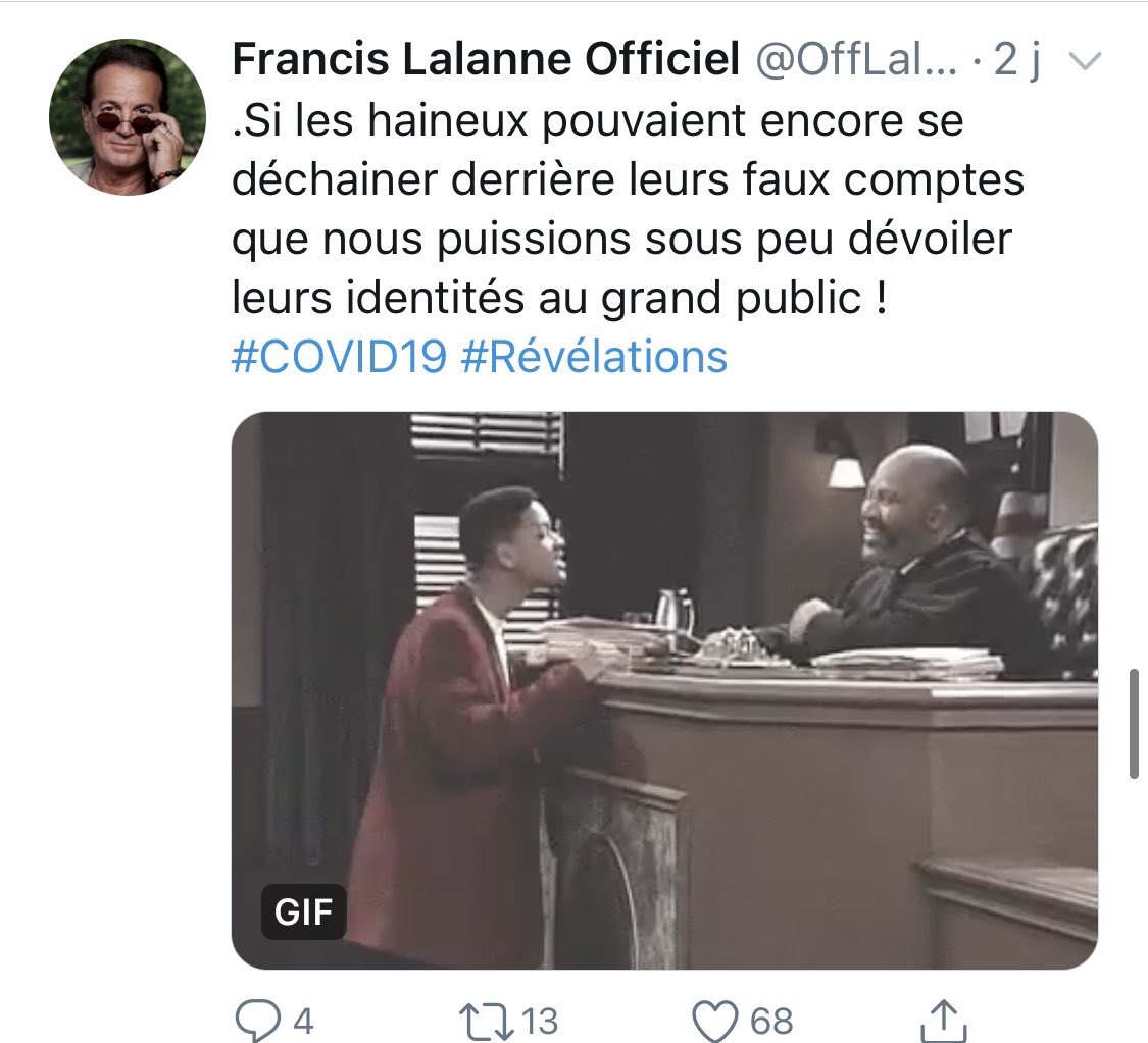 Francis Lalanne n’est pas complotiste, mais tous ceux qui le contredisent sur Twitter sont forcément des « haineux », des faux comptes ou des sbires aux ordres de Macron.