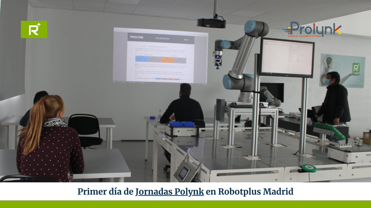ROBOTPLUS's tweet photo. Primera Jornada técnica en nuestras instalaciones de #Madrid del sistema #PROLYNK, plataforma adaptativa para fabricación flexible. ¡Mañana tendremos más! Aún estáis a tiempo de inscribiros. #roboticacolaborativa #automatización #pymes
Regístrate https://t.co/HJUnBGoe44 https://t.co/AXg8lUO3D2