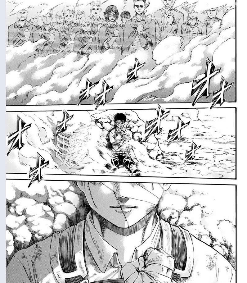 Snk spoilers /
My dream ending is at this scene when they all vanish Hange doesn't n they're like oh shit I'm got damn alive lol n they kiss Levi or whatever byeeeee