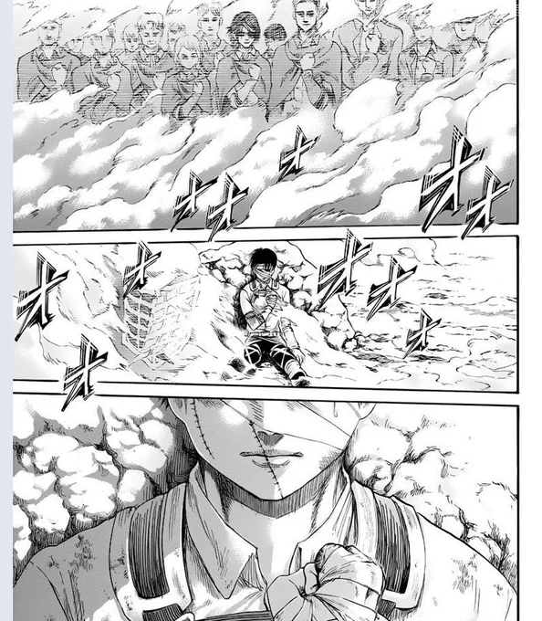 Snk spoilers /

My dream ending is at this scene when they all vanish Hange doesn't n they're like oh shit I'm got damn alive lol n they kiss Levi or whatever byeeeee 