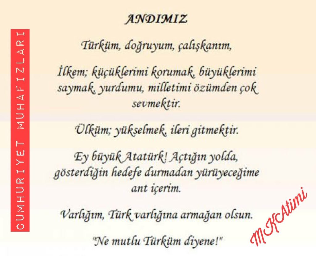 @MKAtimi1923 Ne Mutlu Türküm Diyene