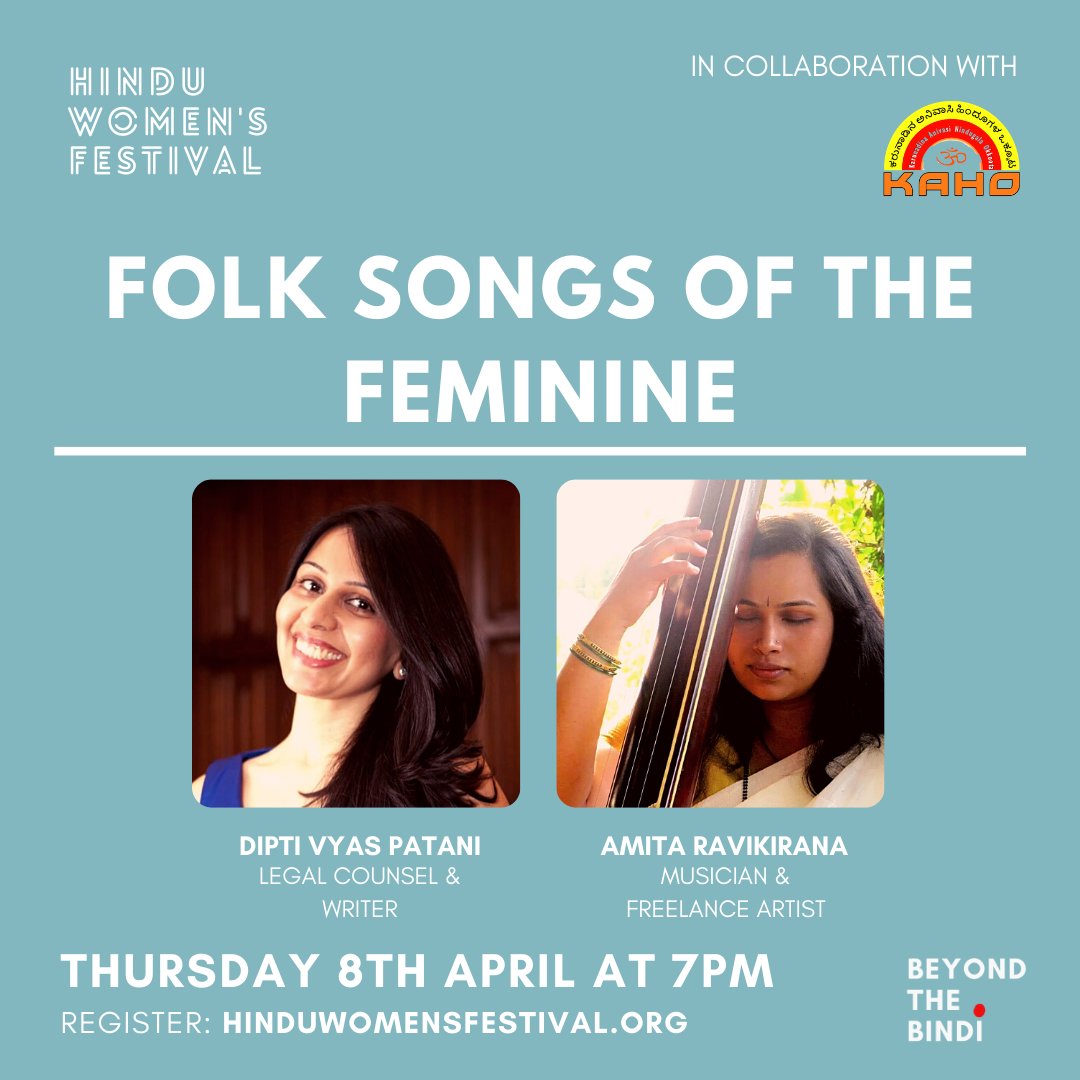 Looking forward to this talk exploring folk songs that celebrate feminine energy at 7pm today.
 ➡️Hinduwomensfestival.org
<a href="/chiggi/">Charlotte Higgins</a> <a href="/carmitstead/">Claire Armitstead</a> <a href="/guardianculture/">Guardian culture</a> <a href="/n_patel79/">Nisha Patel</a>
@aniladhami @planetparle
<a href="/shrutinotes/">Shruti Chauhan</a> @indyvoices
<a href="/MayaOppenheim/">M A Y A O P P E N H E I M 💃🏻 ✍️</a> @patrickhjsmith
@telegraph <a href="/galdemzine/">gal-dem</a>